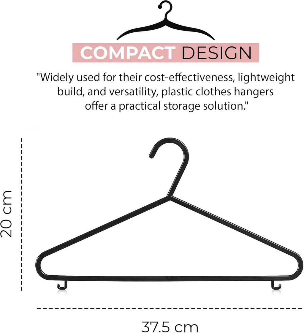 Roe Tenpo Coat Hangers Black Adult Plastic Clothes Hangers Non Slip New