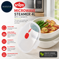 Snips Microwave Steamer 4L  2 Baskets Microwave Cooker Veges Fish Meat Steam