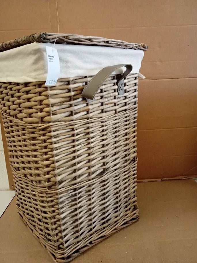 Argos Home Willow Laundry Basket Wicker Frame Grey 56x35x35cm