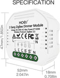 Moes Mini DIY ZigBee Smart Dimmer Switch Module 2 Gang Needs Neutral Line New