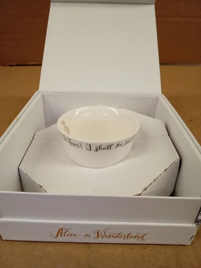 V&A Alice In Wonderland Espresso Cup And Saucer 100ml 4oz White