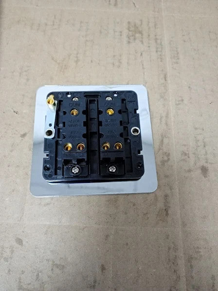 Alliance Electrical FPC2GSWIBC 10A 2 Way Gang Black Insert Flat Rocker New