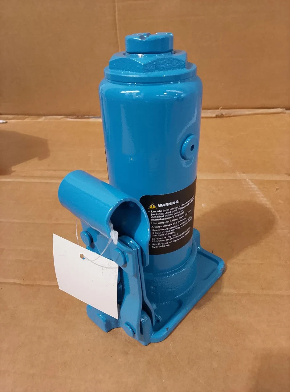 Draper 13066 BJ4B Hydraulic Bottle Jack 4 Tonne Blue High Carbon Steel Car RV