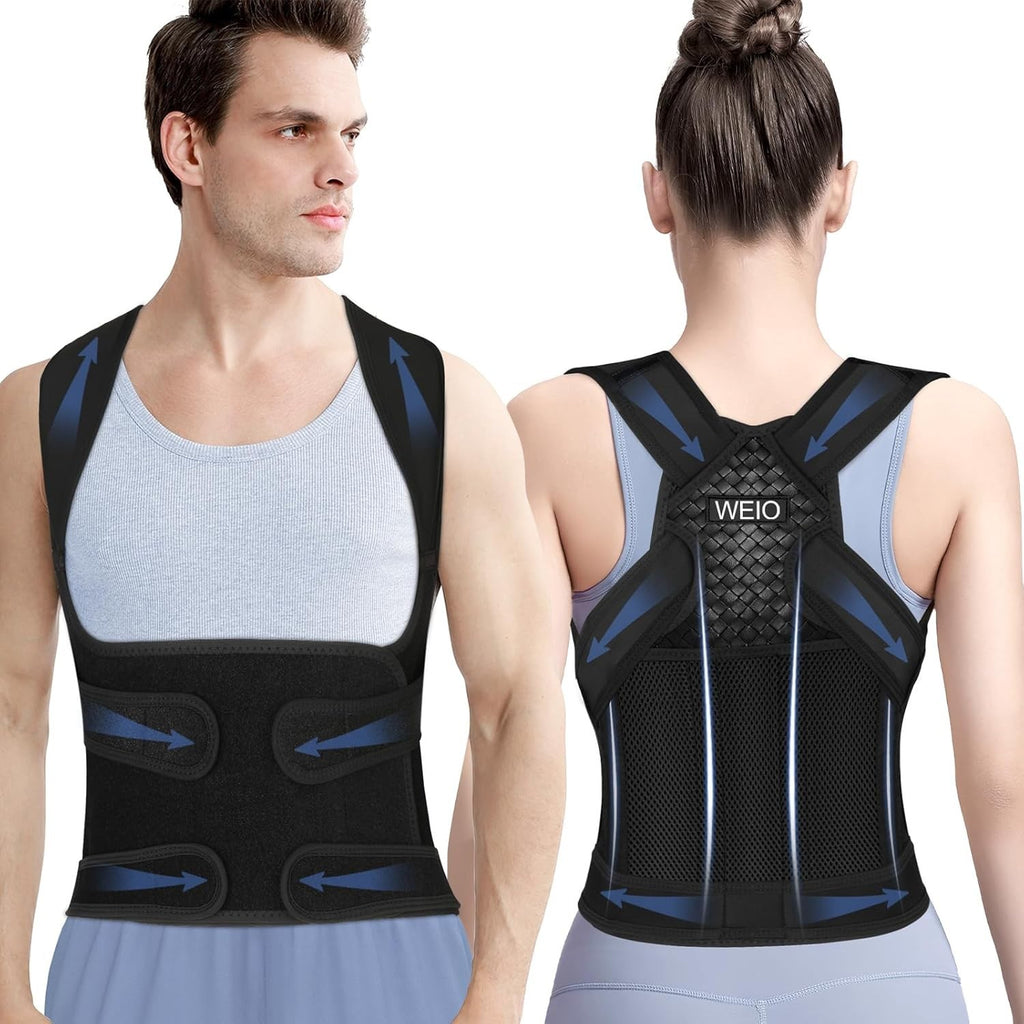 Back Brace Support Posture Corrector Adjustable Shoulder Neck Lumbar Large New