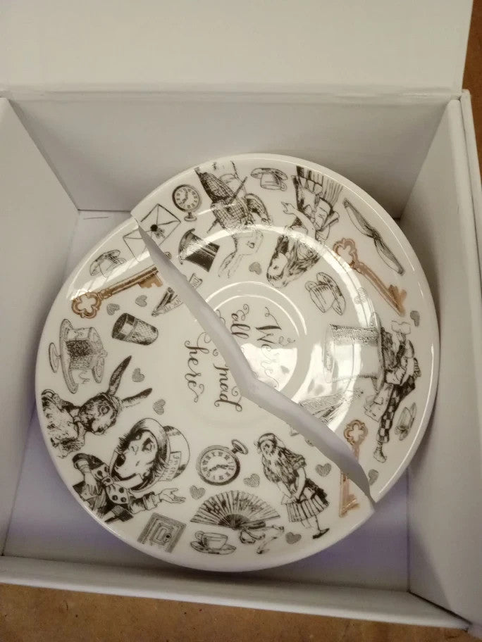 V&A Alice In Wonderland Espresso Cup And Saucer 100ml 4oz White