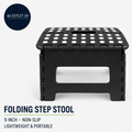 Kepliv 9inch Heavy Duty Folding Step Stool Non Slip Foldable Footstool Black