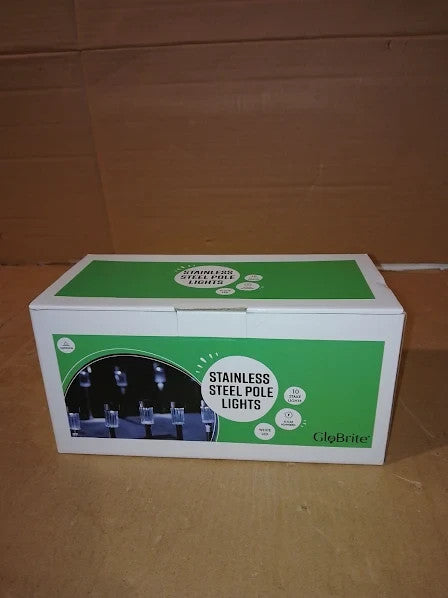 Cuqoo Solar Garden Stake Lights White 10 LED Waterproof Stainless Steel