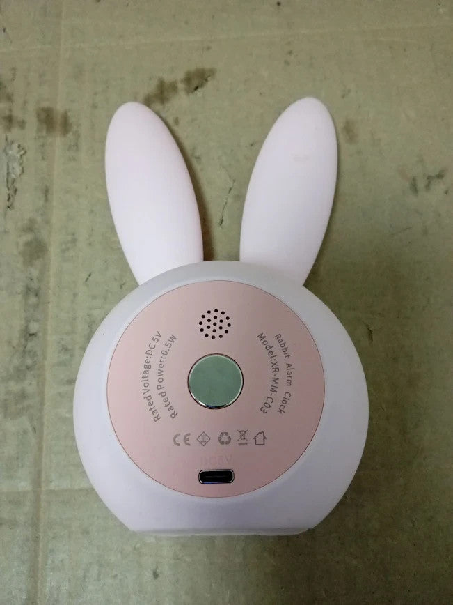 Homealexa Kids Digital Alarm Clock Rabbit Design LED Wake Up Light Pink