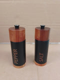 Habitat Acacia Wood Salt Pepper Mill Set Black Kitchen Seasoning Grinder Design