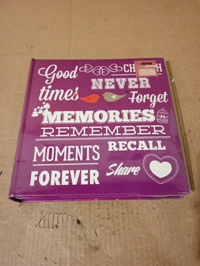 Arpan Purple Memo Slip In Photo Album 10x15cm 200 Photos With Index Pages New