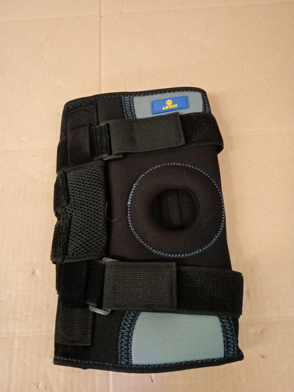 ABYON Hinged Knee Brace Men Women Adjustable Support Open Patella ACL MCL Large