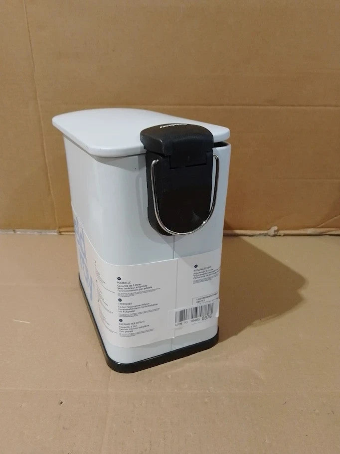 Beldray Bathroom Pedal Bin 5L Small Toilet Soft Closing Lid D Shaped Sanitary