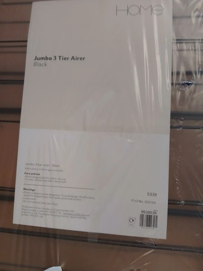 Argos Home 20m 3 Tier Jumbo Indoor Clothes Airer Drying Rack Quality Design New