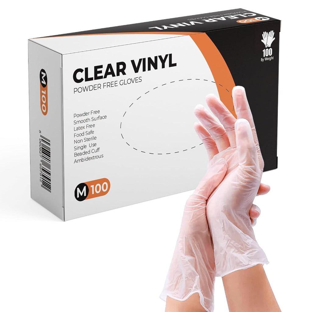 Praima Clear Vinyl Gloves 100 Count Disposable Kitchen Food Medium New