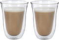 La Cafetia Double Walled Glass Latte Mugs Set 2 Heat Resistant 300ml New