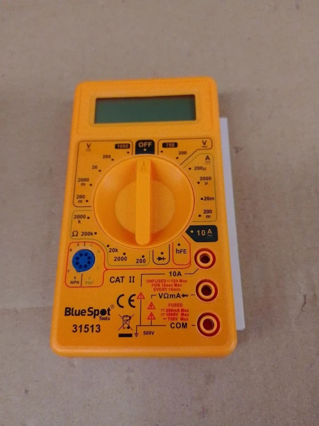 Blue Spot 31513 Digital Multi Meter Yellow Battery Powered Decibel