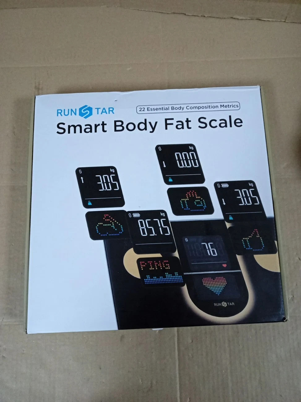 Runstar Body Weight Bathroom Scales 8in1 Display High Precision Heart Rate New