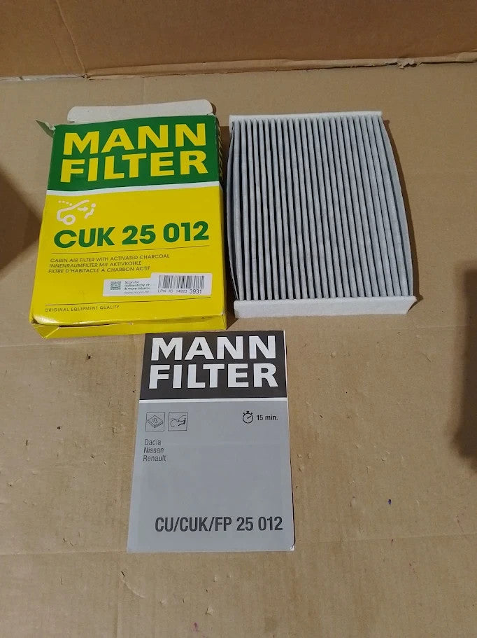 Mann Filter CUK 25 012 Cabin Air Filter Pollen Cars Vans 9.84x7.13x1.38in New