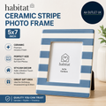 Hab Ceramic Stripe Stylish Decor Photo Frame Blue 5x7in