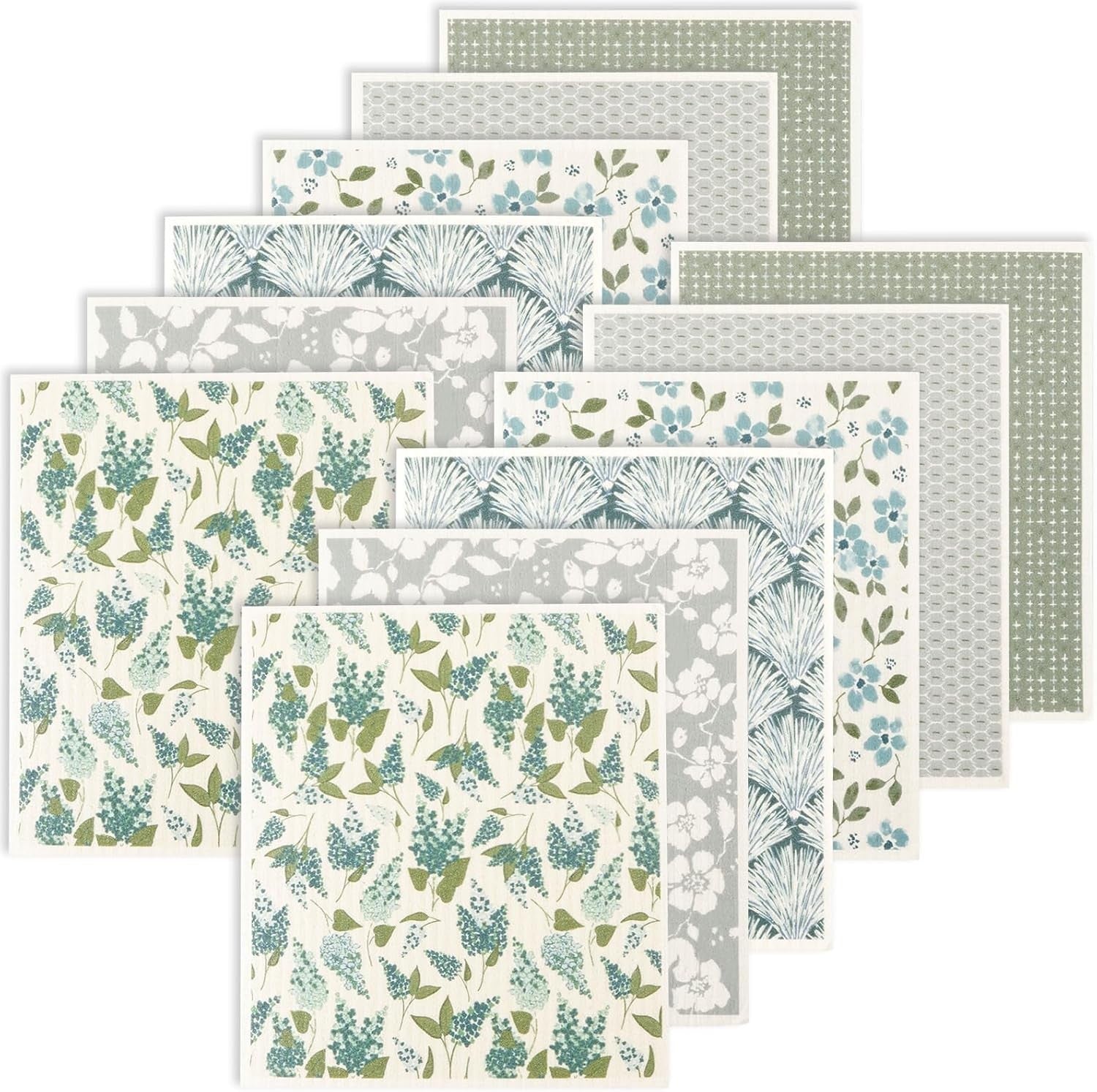 12 Pack Swedish Dishcloths Kitchen Reusable Towels Absorbent 19.6x17cm New