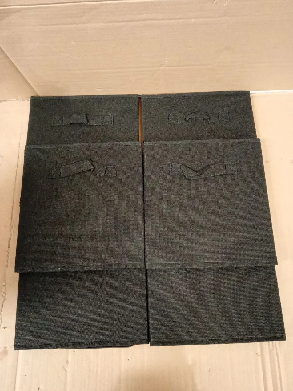 Amazon Basics Collapsible Fabric Storage 26.6x26.6x27.9cm 6 Pieces Black New