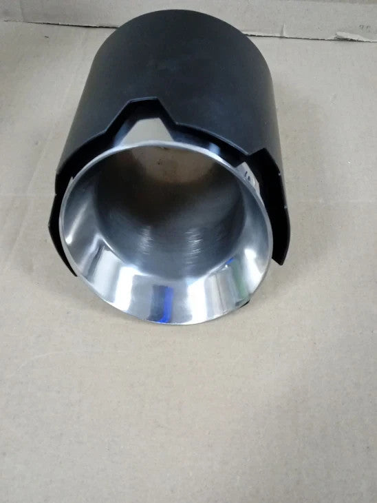Simoni Racing Exhaust Tip Round Slanted Matt Black Inox 116xL170mm New
