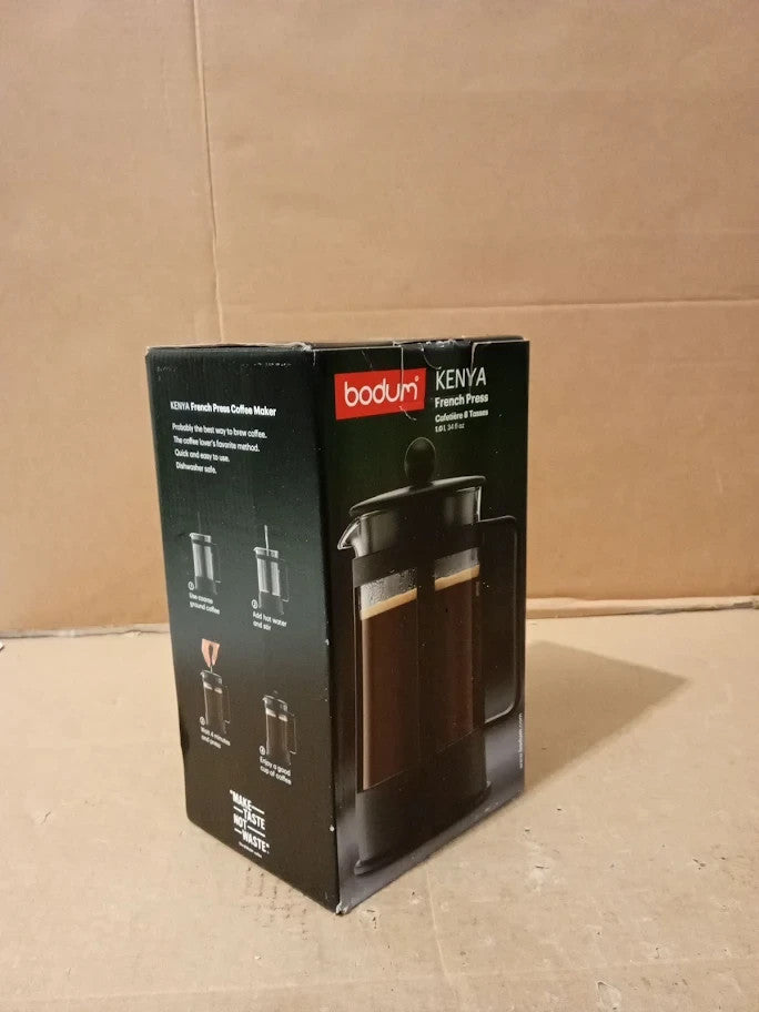 Bodum French Press Kenya 1L  8Cups Manual Coffee Maker Heat Resistant Glass