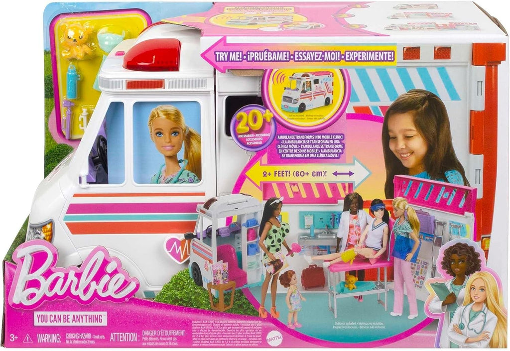 Barbie HKT79 Ambulance Toy Hospital Playset Emergency Vehicle Accessories New