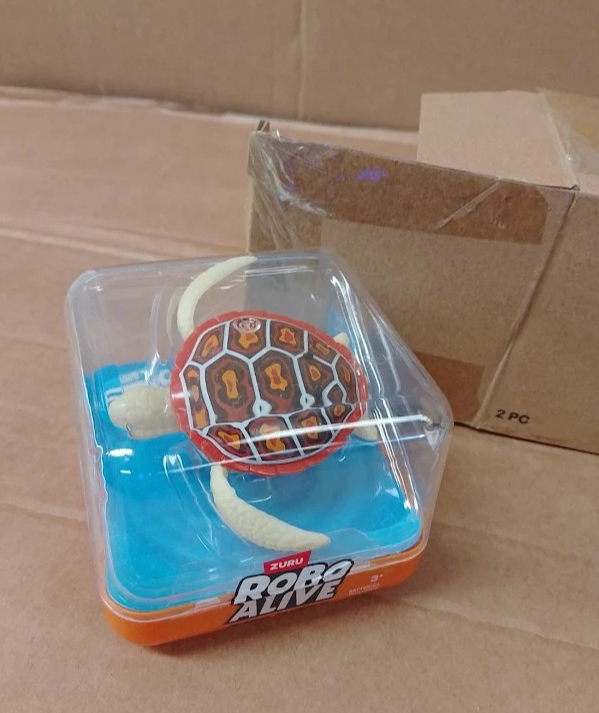 ZURU Robo Turtle Robotic Swimming Toy 2 Pieces Orange Blue Pool Bath Fun New