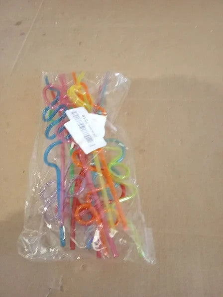 Xincheng 12pcs Premium Colorful Curly Reusable Party Drinking Straws New