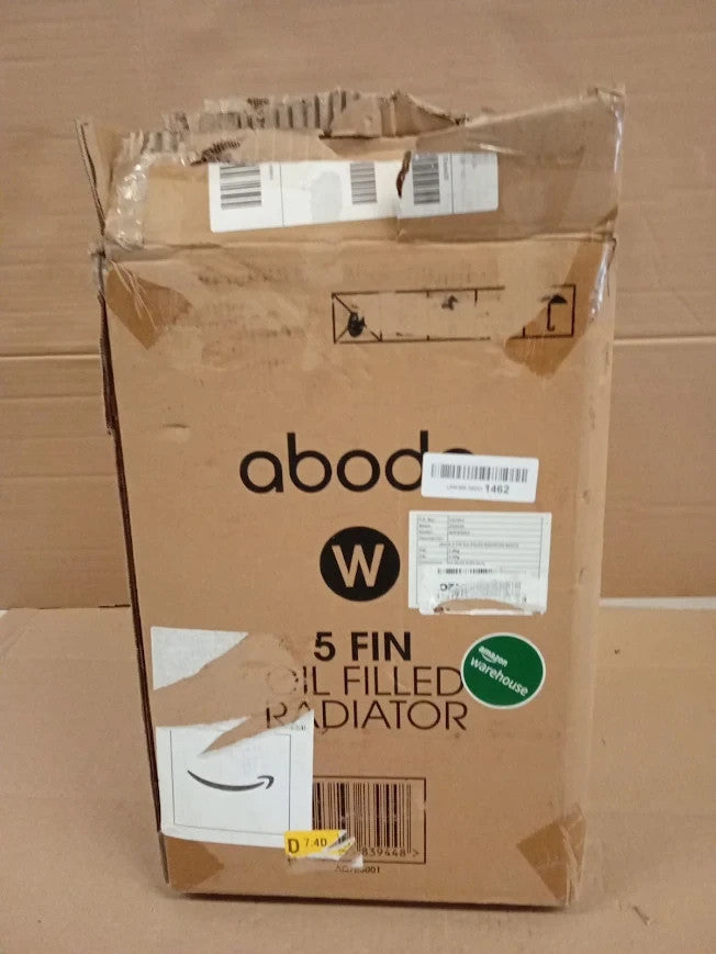 Abode 5 Fin Oil Filled Radiator 650W Portable Electric Heater White AOFR5001