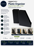 Amazon Basics Plastic Organizer Magazine Rack Black Plastic 2 Pack