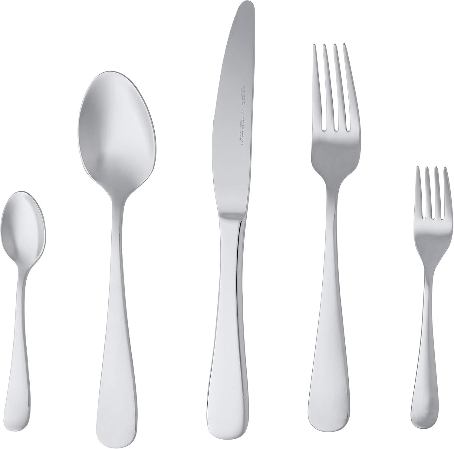 Amazon Basics Cutlery Set Stainless Steel With Round Edge 20Piece New