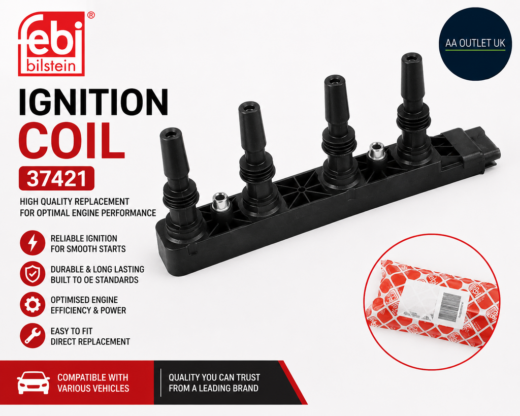 Febi Bilstein 37421 Ignition Coil One Pack Male To Female Vehicle Black