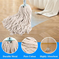 ASelected Cotton Mop Head Refills 3 Pieces Super Absorbent Replacement Biege New