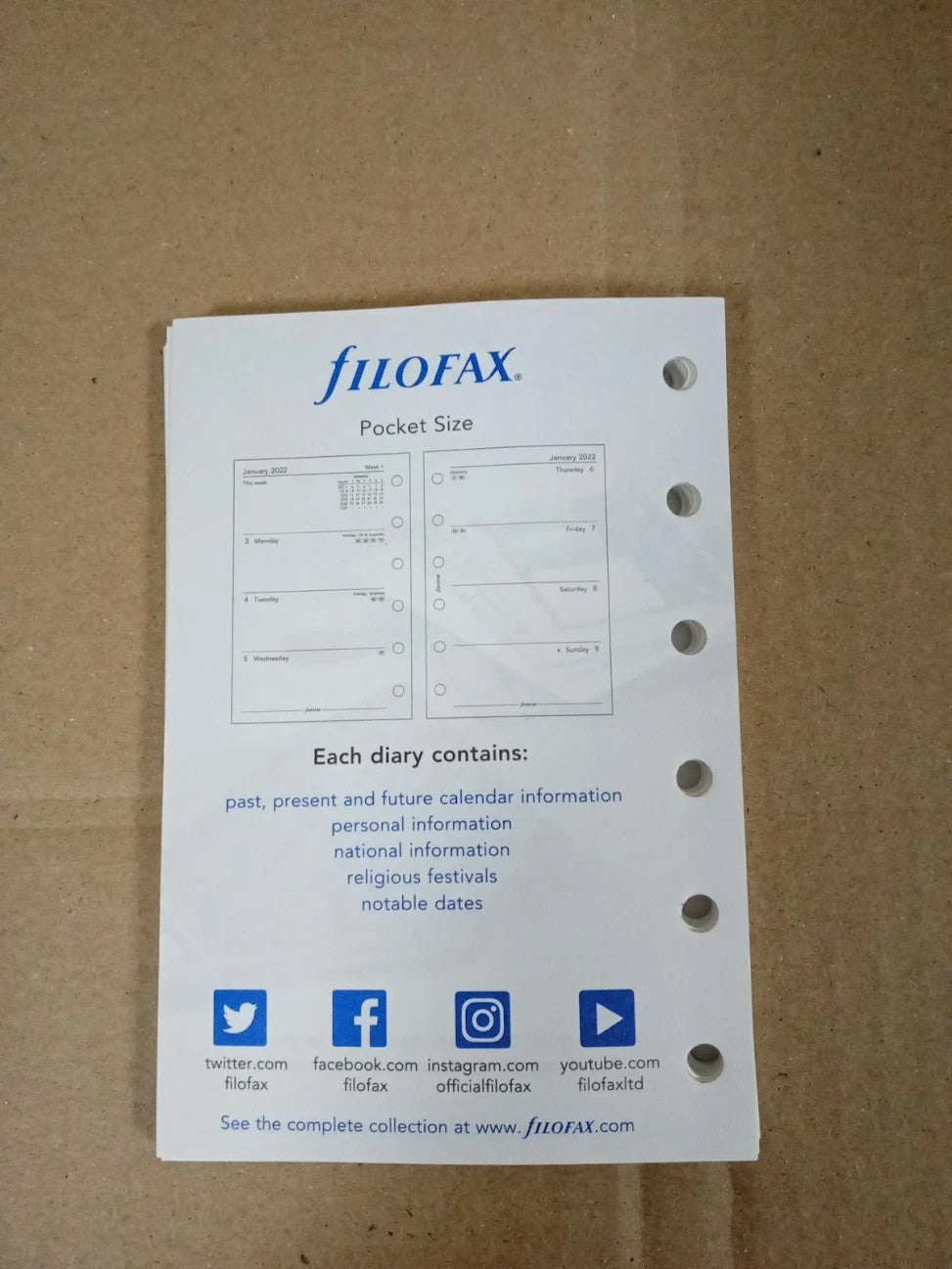 FILOFAX Pocket Week ON Two Pages Weekly Organizer English New