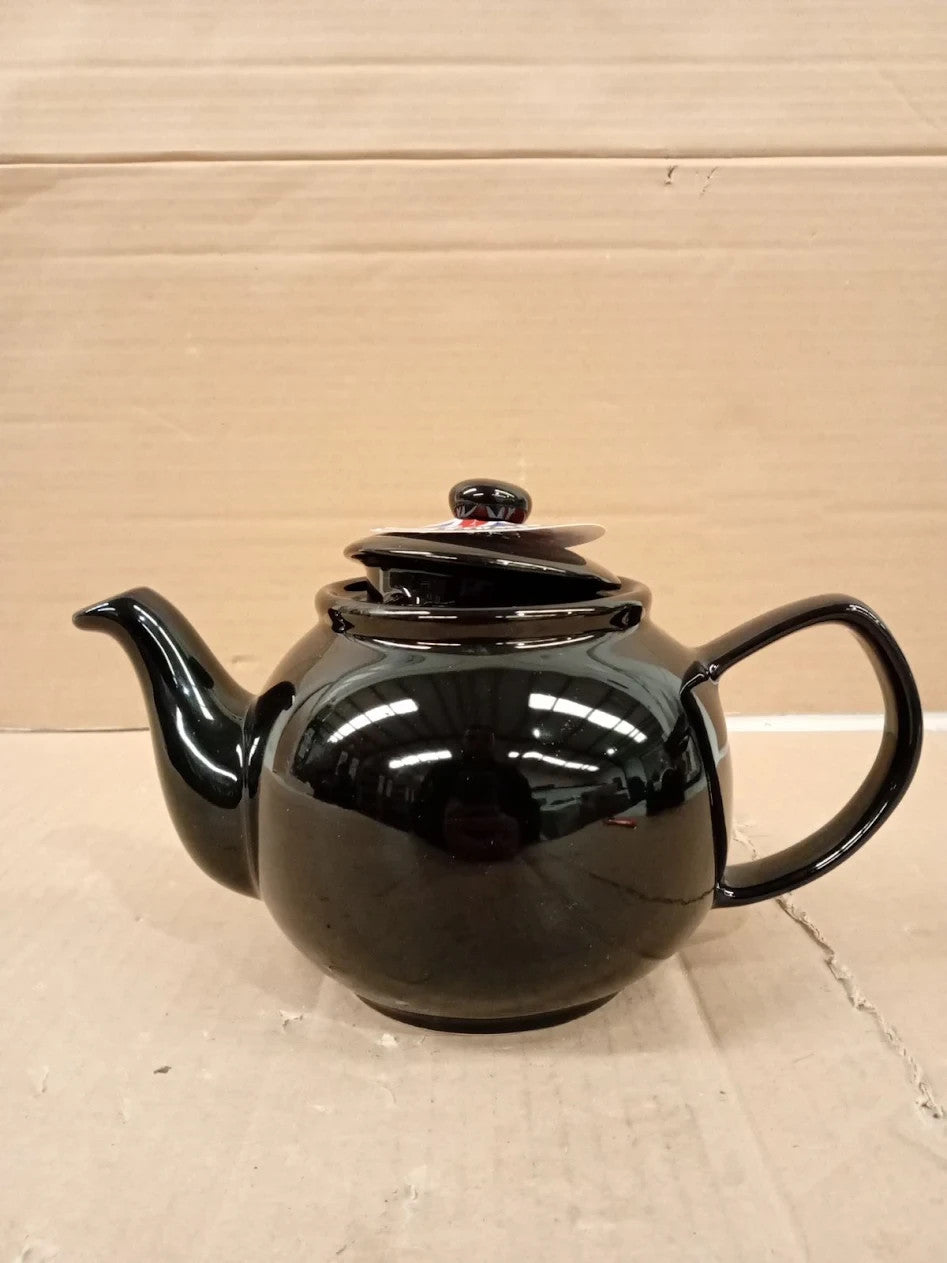 Price & Kensington Black 6 Cup Teapot English Brown Betty Bulbous Shape 1L