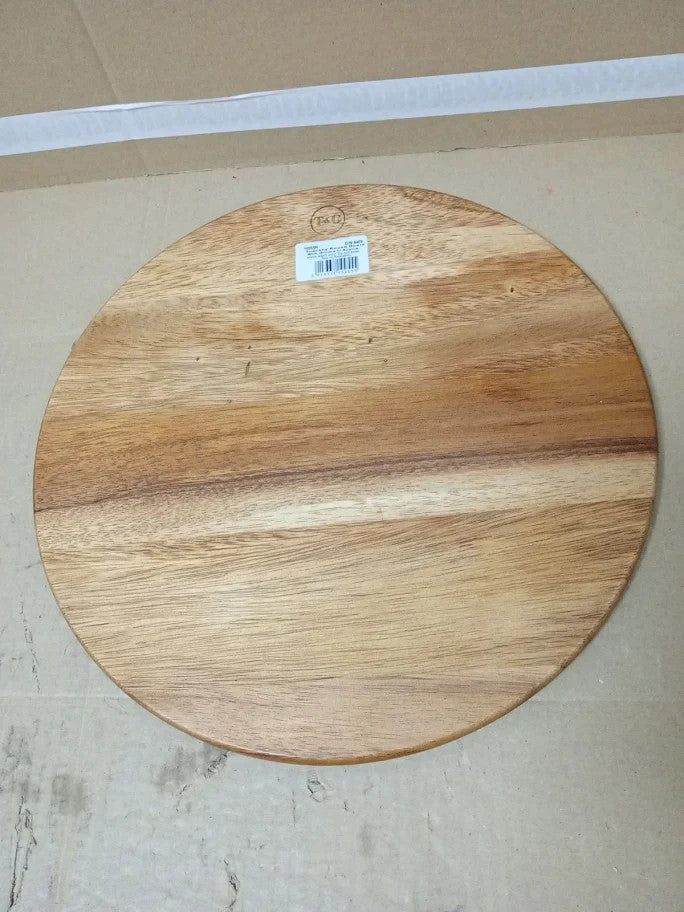 T&G 10955 Tuscany Round Chopping Board Groove Acacia 29.4x1.5cm Brown New