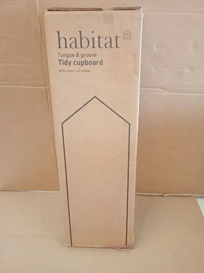 Habitat Tongue And Groove Tidy Cupboard With Toilet Roll Holder White New