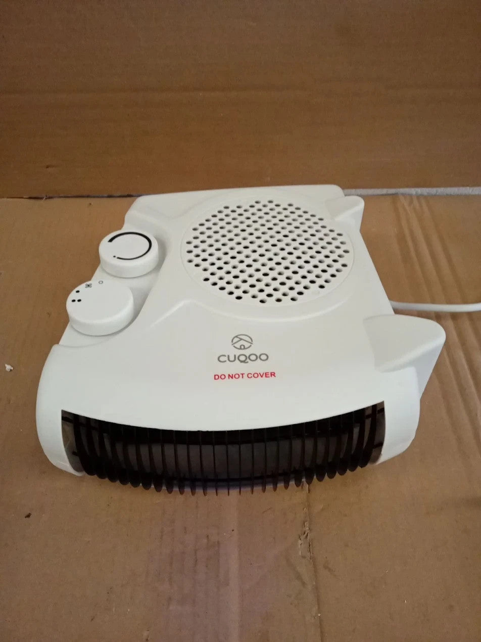 CUQOO Powerful 2KW Fan Heater 2 Heat Settings & Cool Function Upright Electric