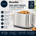 Breville Edge Deep Chassis 2 Slice Toaster Toasts All The Way Top Brushed Steel