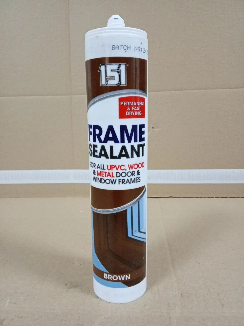 151 Frame Sealant All UPVC Wood & Metal Door Window Frames Permanent Brown 280ml