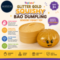 Toyland Glitter Gold Squishy Bao Dumpling Sensory Fidget Toy Steamer Box 3+