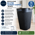 Argos Home 50 Litre Capacity Laundry Hamper Black 57x43.5x34.5cm