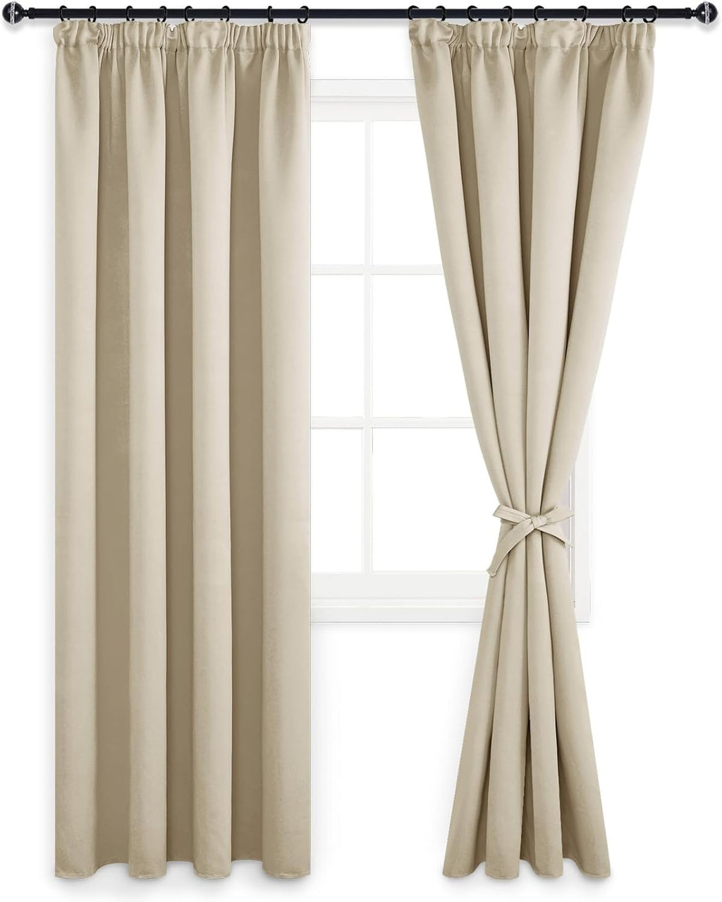 DWCN Blackout Curtains  Bedroom Thermal Insulated Room Darkening 46x90in 2 Pack