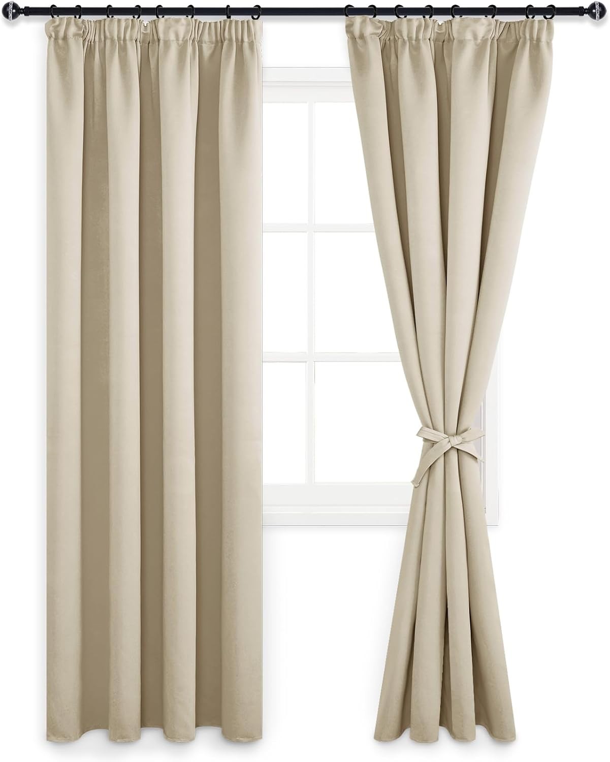DWCN Blackout Curtains  Bedroom Thermal Insulated Room Darkening 46x90in 2 Pack