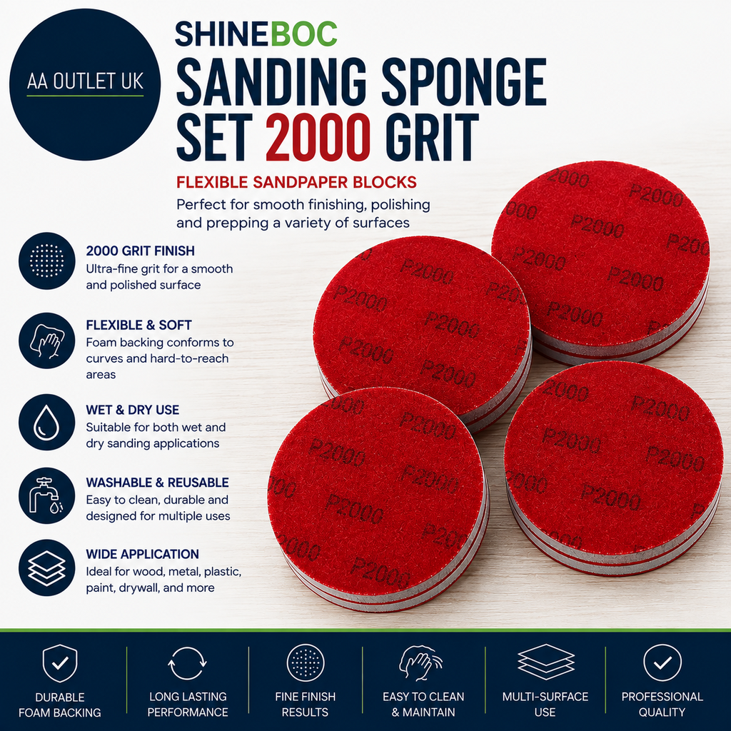 Shineboc Sanding Sponge Set 2000 Grit Sanding Pads Flexible Sandpaper