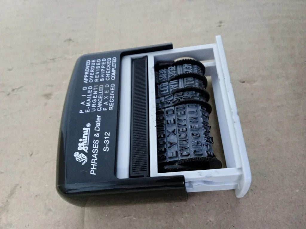 Cathedral Products 12 In 1 Self Inking Date Stamp Plus 12 Phrases 3.8mm