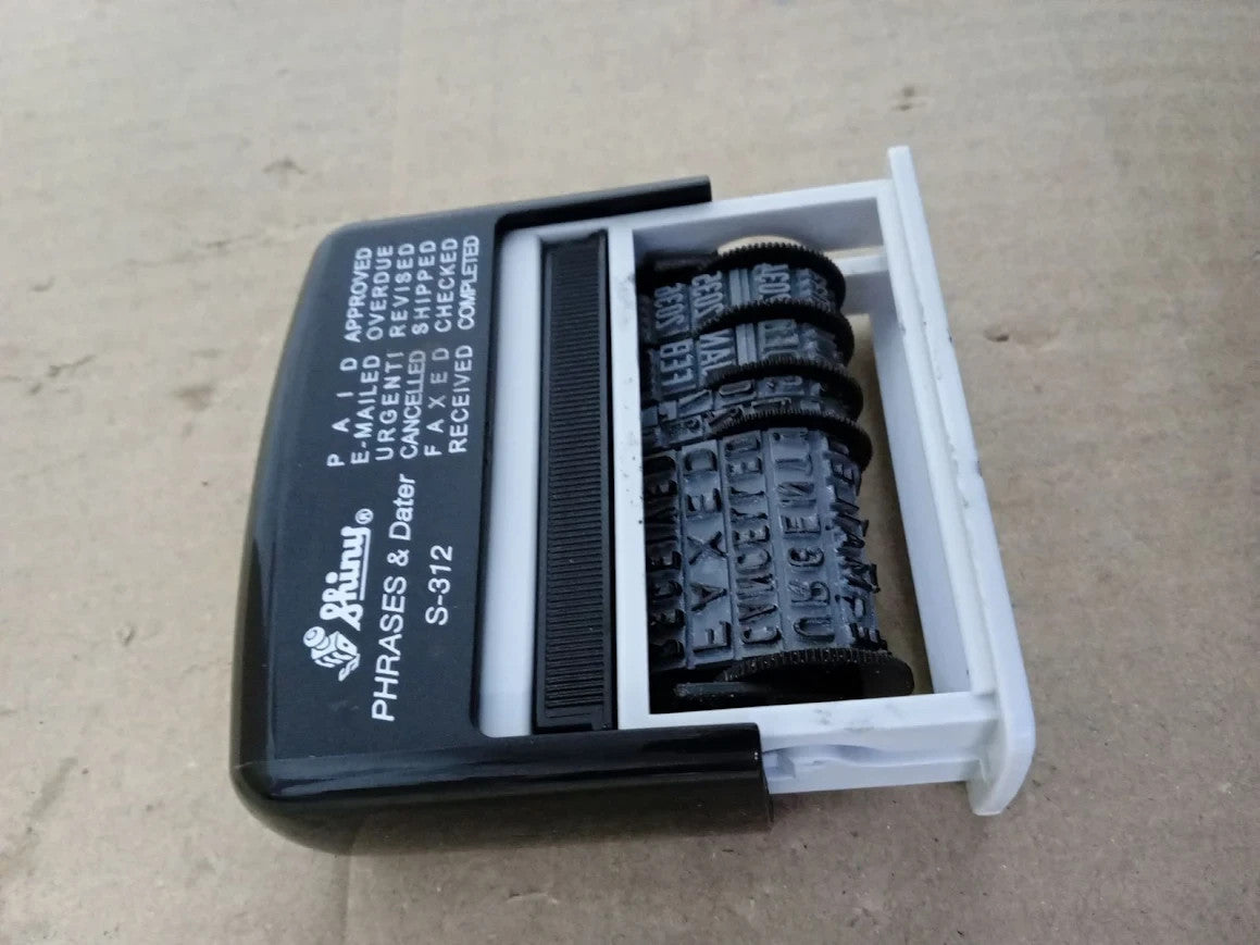 Cathedral Products 12 In 1 Self Inking Date Stamp Plus 12 Phrases 3.8mm