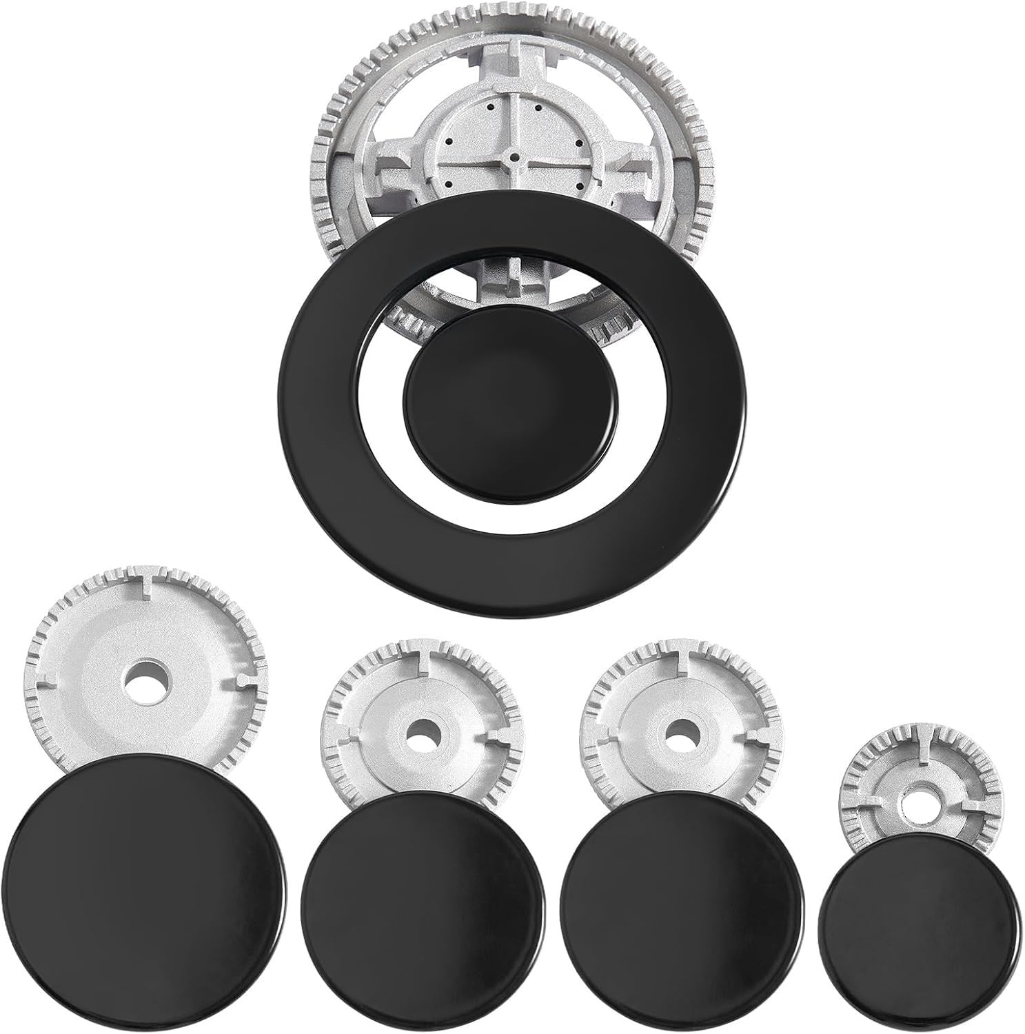 10pcs Oven Gas Hob Cover Cooker Hat Burner Cap Lid Kit 55mm 75mm 100mm 130mm New
